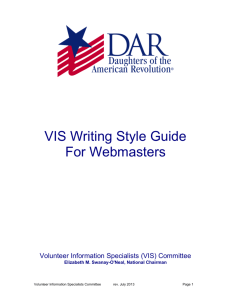 VIS Writing Style Guide - National Society Daughters of the