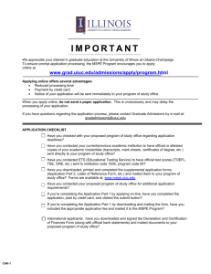 University of Illinois Application for Graduate Admission