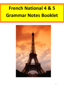 French National 4 & 5 Grammar Notes Booklet