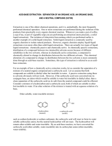 Acid and Base Extractions: Separation of Anthracene, Benzoic Acid