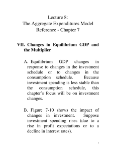 Lecture 8: The Aggregate Expenditures Model Reference
