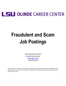 Fraudulent and Scam Job Postings