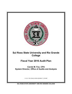 Sul Ross State University and Rio Grande College Fiscal Year 2016