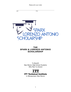 ITT Tech Application 2016 - The Sparx & Lorenzo Antonio Foundation