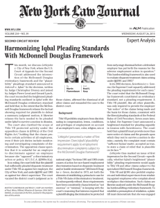 Harmonizing Iqbal Pleading Standards With McDonnell Douglas
