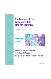 Evaluation of the National Child Benefit Initiative: Synthesis Report