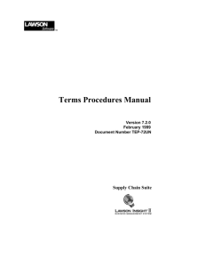 Terms Procedures Manual