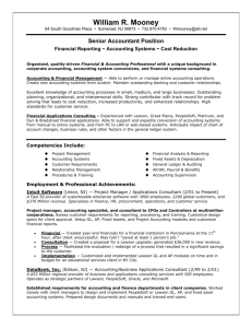 Resume for Internal Accountant