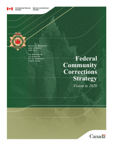 Federal Community Corrections Strategy