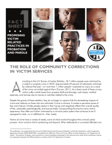 The Role of Community Corrections in Victim Services