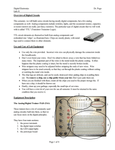 Digital Electronics Dr. Pogo Lab #1 Page 1 of 8 Overview of Digital