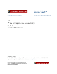 What Is Hegemonic Masculinity? - Research Online