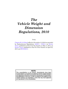The Vehicle Weight and Dimension Regulations