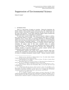 Suppression of Environmental Science