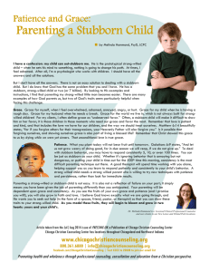 Parenting a Stubborn Child - Chicago Christian Counseling Center
