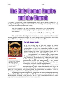 The Holy Roman Empire & The Church