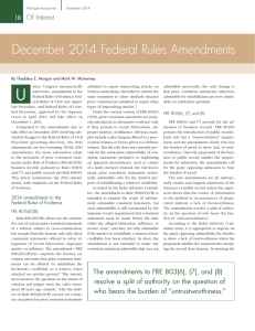 December 2014 Federal Rules Amendments