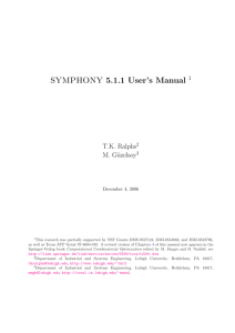 SYMPHONY 5.1.1 User's Manual - Coin-OR