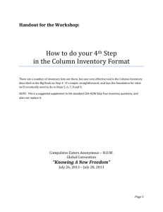 How to do your 4th Step in the Column Inventory Format