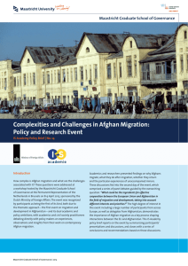 Complexities and Challenges in Afghan Migration
