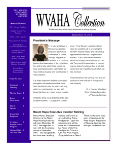 2013 WVAHA Collection Newsletter as PDF