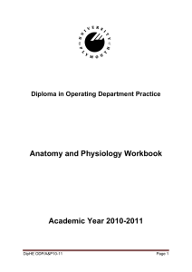 Anatomy and Physiology Workbook Academic Year 2010-2011