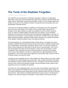 The Tomb of the Gladiator Forgotten