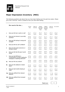 Major Depression Inventory (MDI)
