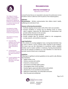 documentation - College of Licensed Practical Nurses of Alberta