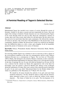 A Feminist Reading of Tagore's Selected Stories