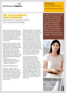 SAP® BusinessObjects™ DATA INTEGRATOR