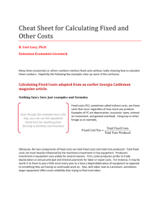 Cheat Sheet for Calculating Fixed and Other Costs