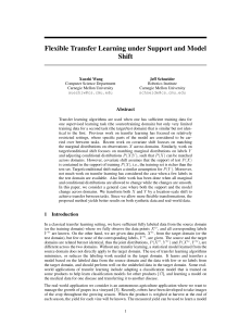 Flexible Transfer Learning under Support and Model Shift