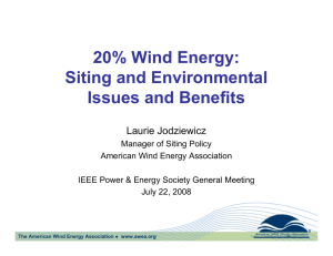 20% Wind Energy: Siting and Environmental Issues and