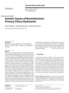 Genetic Causes of Bronchiectasis: Primary Ciliary Dyskinesia