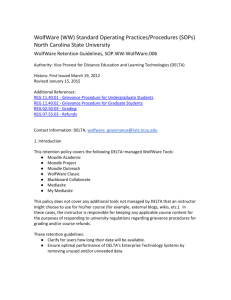 WolfWare Retention Guidelines WolfWare (WW) Standard Operating