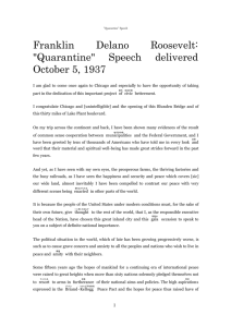 FDR Quarantine Speech