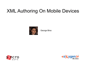 XML Authoring On Mobile Devices