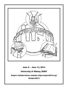 June 9 - June 13, 2014 University of Albany, SUNY