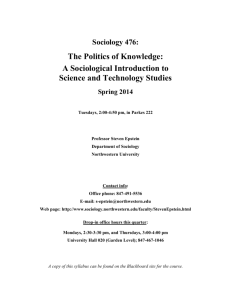 The Politics of Knowledge: A Sociological Introduction to Science