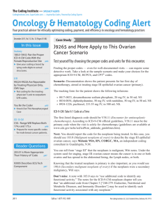 Oncology & Hematology Coding Alert
