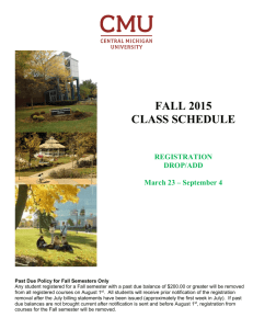 FALL 2015 CLASS SCHEDULE - Central Michigan University