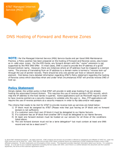 DNS Hosting of Forward and Reverse Zones - MIS Express