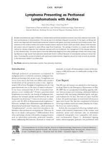Lymphoma Presenting as Peritoneal Lymphomatosis with Ascites