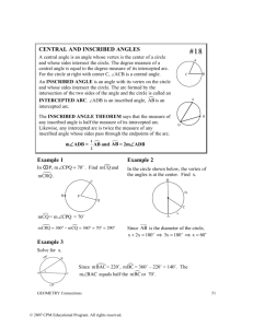 CENTRAL AND INSCRIBED ANGLES