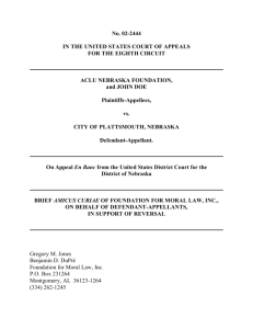 ACLU of Nebraska v. City of Plattsmouth, NE