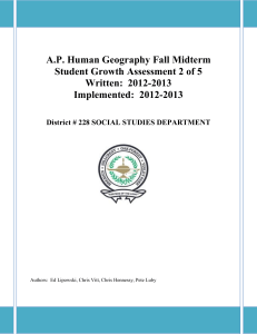 A.P. Human Geography Fall Midterm Student Growth Assessment 2