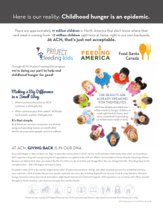 Here is our reality: Childhood hunger is an epidemic.