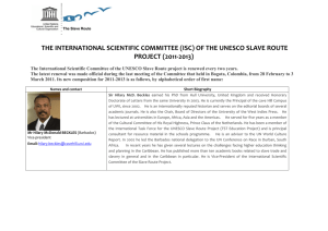 the international scientific committee (isc) of the unesco slave route