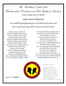The Hereditary Order of the Families of the Presidents and First